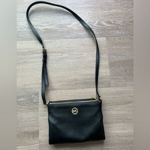 Michael Kors Black Leather Crossbody Bag